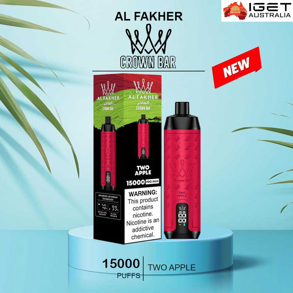 ALFAKHER-CROWN-BAR-TWO-APPLE-150000-PUFFS-1jpg - Element Vapor Australia