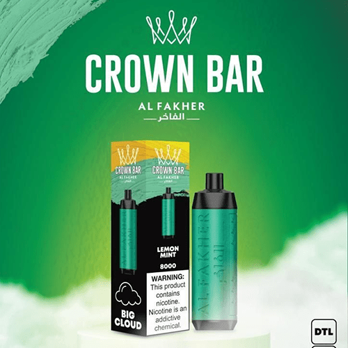 CROWN-BAR-ALFAKHER-LEMON-MINT-8000-PUFFSpng - Element Vapor Australia