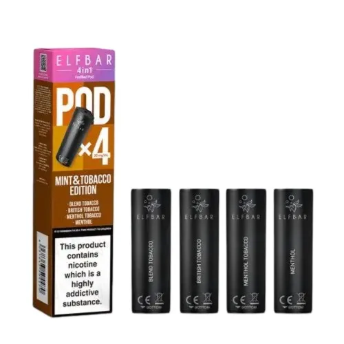 Elf-Bar-4-in-1-Multi-Flavour-Edition-Prefilled-Vape-Pods-Mint-Tobacco-Editionwebp - Element Vapor Australia