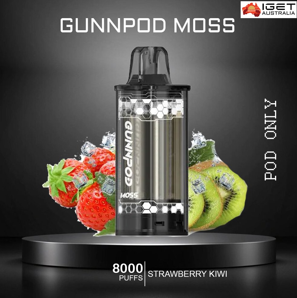 GUNNPOD-MOSS-STRAWBERRY-KIWI-8000-PUFFS-POD-ONLY-1jpg - Element Vapor Australia