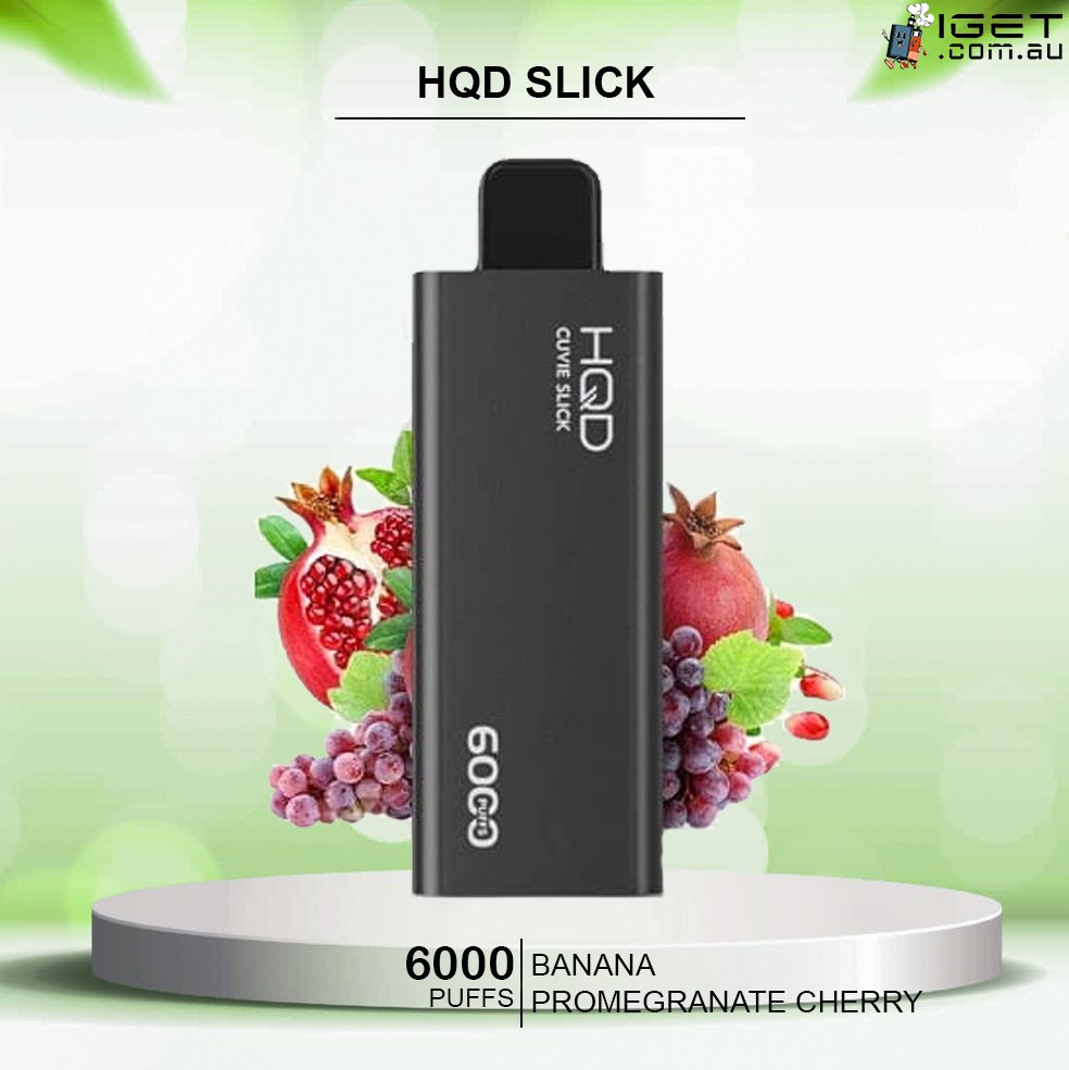 HQD-SLICK-BANANA-PROMEGRANATE-CHERRY-6000-PUFFSjpg - Element Vapor Australia