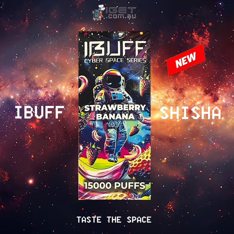 IBUFF-SHISHA-STRAWBERRY-BANANA-15000-PUFFSjpg - Element Vapor Australia