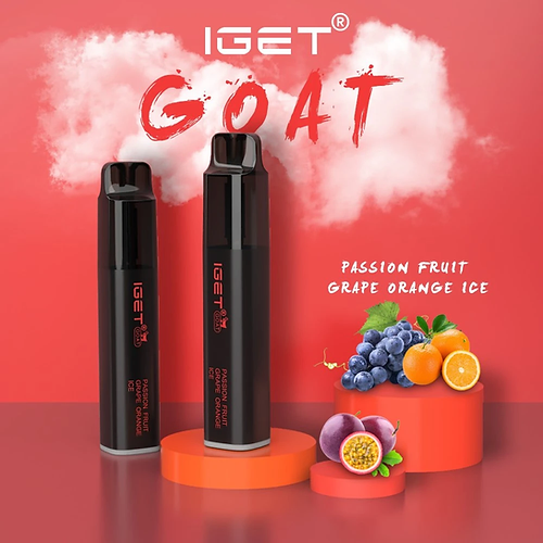 IGET-GOAT-PASSIONFRUIT-GRAPE-ORANGE-ICE--5000-PUFFSpng - Element Vapor Australia