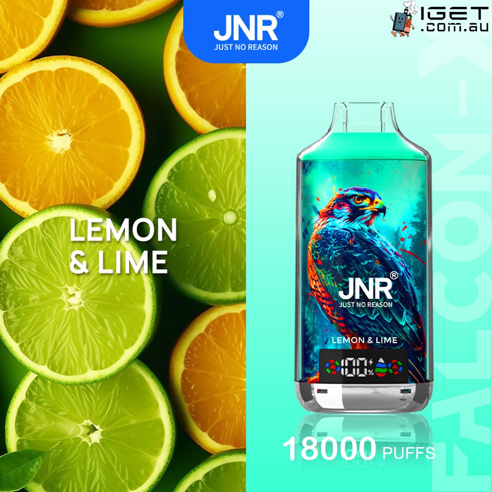 JNR-FALCON-X-LEMON-LIME-18000-PUFFSjpg - Element Vapor Australia
