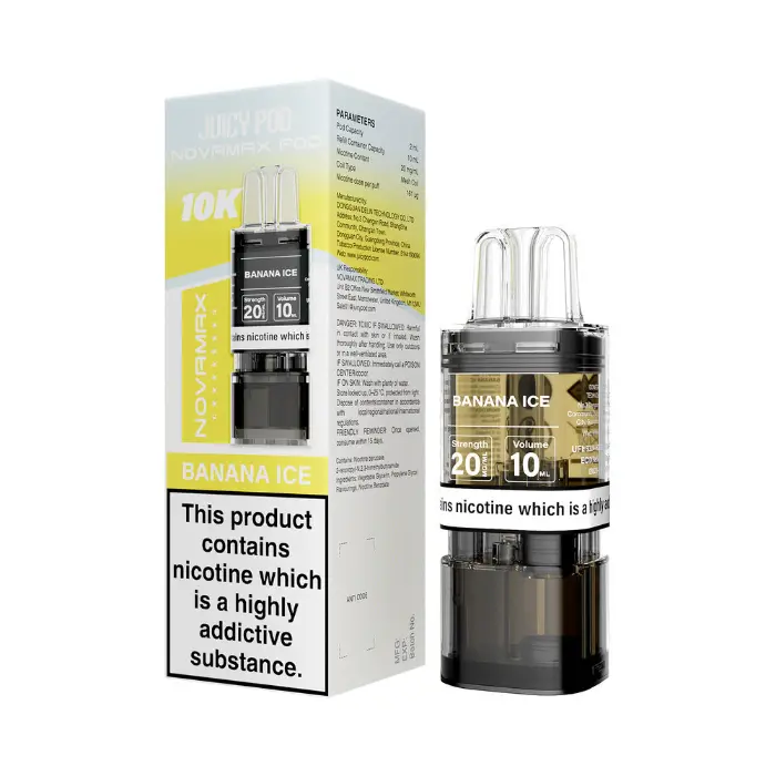 Juicy-Pod-NovaMax-10K-Prefilled-Pods-Banana-Icewebp - Element Vapor Australia