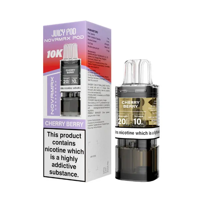 Juicy-Pod-NovaMax-10K-Prefilled-Pods-Cherry-Berrywebp - Element Vapor Australia