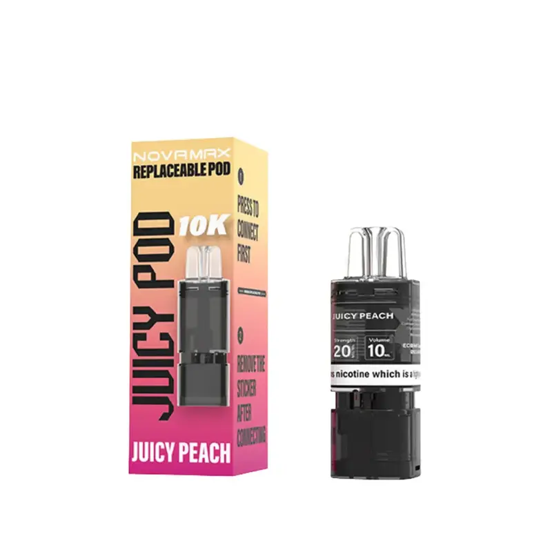 Juicy-Pod-NovaMax-10K-Prefilled-Pods-Juicy-Peachwebp - Element Vapor Australia