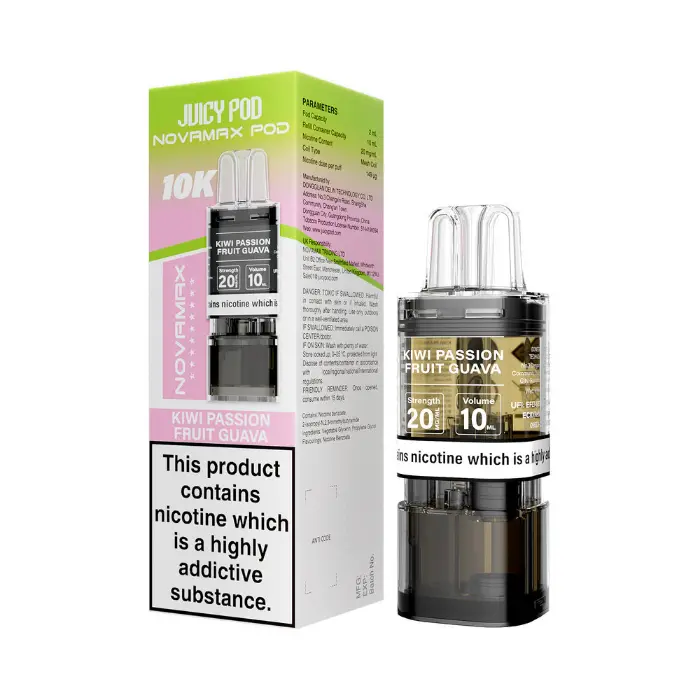 Juicy-Pod-NovaMax-10K-Prefilled-Pods-Kiwi-Passionfruit-Guavawebp - Element Vapor Australia