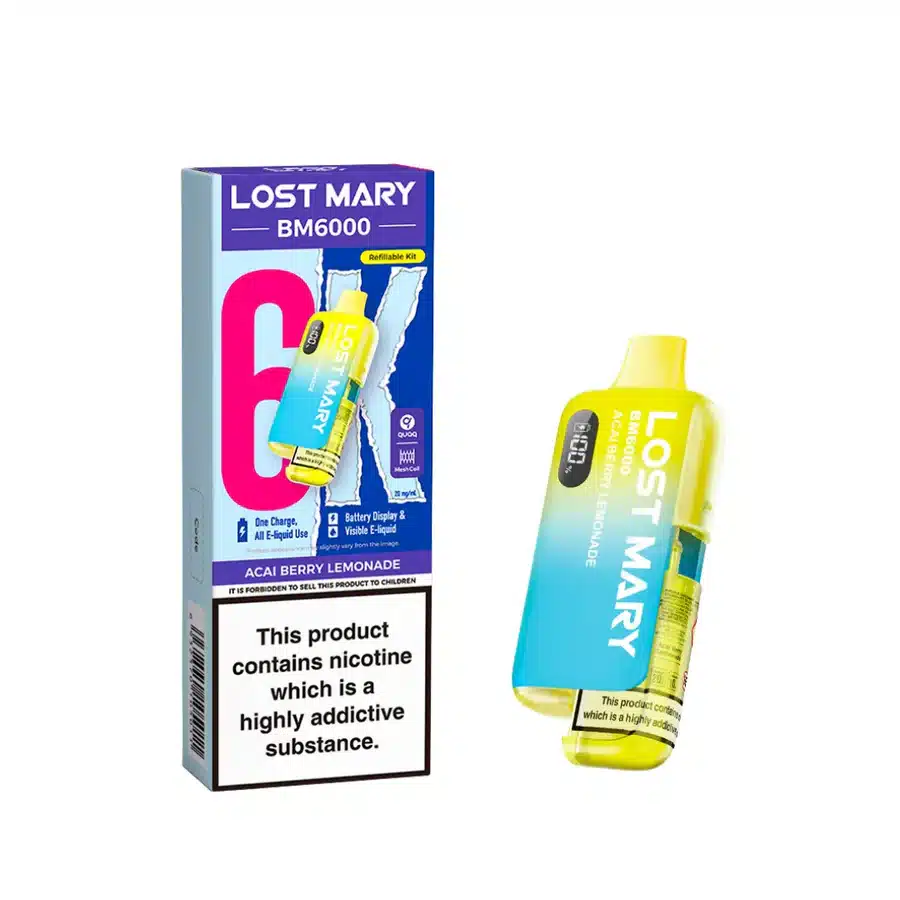 Lost-Mary-BM6000-Refillable-Prefilled-Vape-Kit-Acai-Berry-Lemonadewebp - Element Vapor Australia