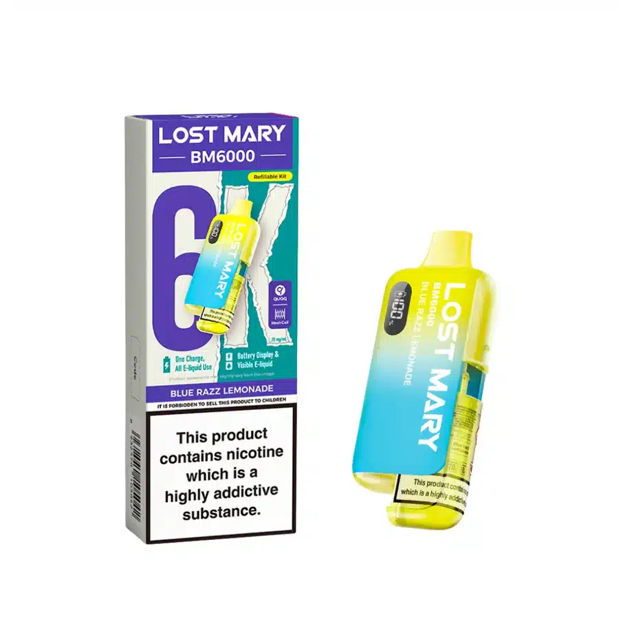 Lost-Mary-BM6000-Refillable-Prefilled-Vape-Kit-Blue-Razz-Lemonadewebp - Element Vapor Australia