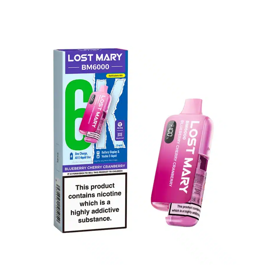 Lost-Mary-BM6000-Refillable-Prefilled-Vape-Kit-Blueberry-Cherry-Cranberrywebp - Element Vapor Australia