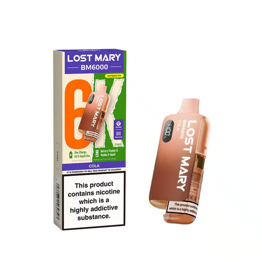Lost-Mary-BM6000-Refillable-Prefilled-Vape-Kit-Colawebp - Element Vapor Australia