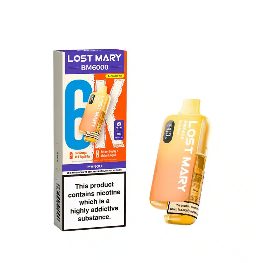 Lost-Mary-BM6000-Refillable-Prefilled-Vape-Kit-Mangowebp - Element Vapor Australia