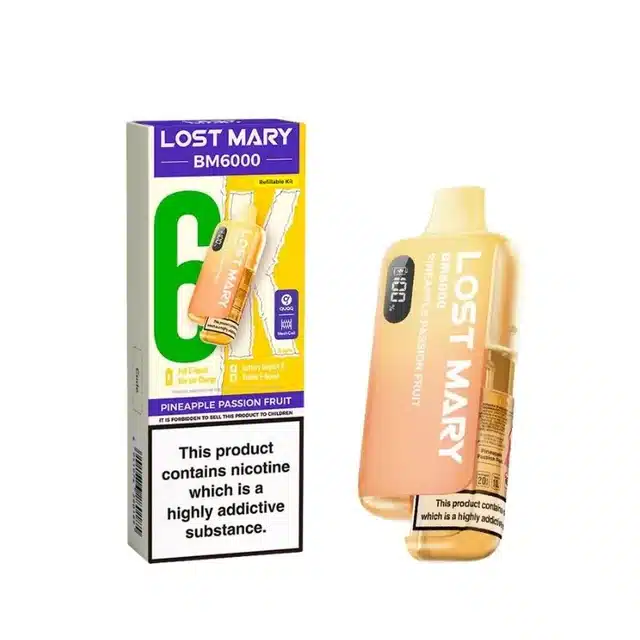 Lost-Mary-BM6000-Refillable-Prefilled-Vape-Kit-Pineapple-Passionfruitwebp - Element Vapor Australia