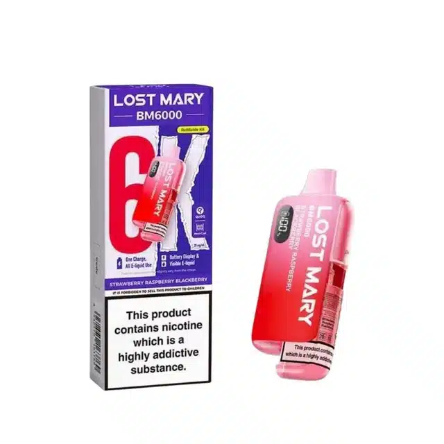 Lost-Mary-BM6000-Refillable-Prefilled-Vape-Kit-Strawberry-Raspberry-Blackberrywebp - Element Vapor Australia