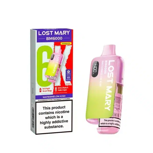 Lost-Mary-BM6000-Refillable-Prefilled-Vape-Kit-Watermelon-Kiwiwebp - Element Vapor Australia