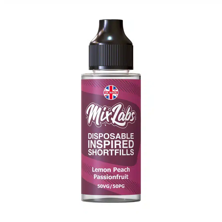 Mix-Labs-Disposable-Inspired-Shortfills-100ml-E-liquid-Lemon-Peach-Passionfruitwebp - Element Vapor Australia