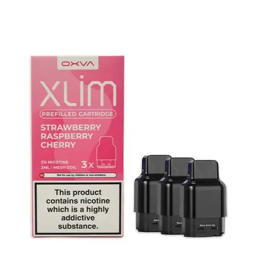 OXVA-Xlim-Prefilled-Cartridges-3-Pack-Strawberry-Raspberry-Cherrywebp - Element Vapor Australia