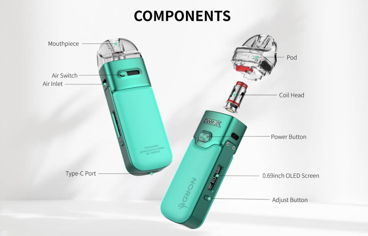 SMOK-Nord-GT-Pod-System-Kit-Explodedjpg - Element Vapor Australia