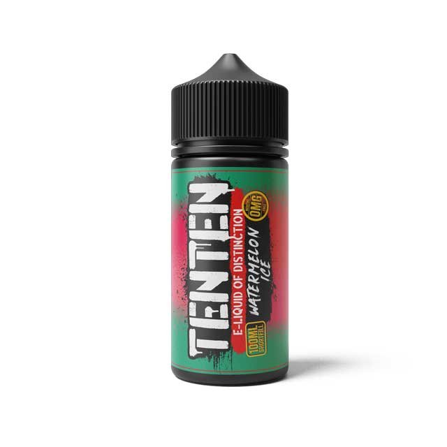 Ten-Ten-E-liquid-100ml-Shortfill-Watermelon-Icejpg - Element Vapor Australia