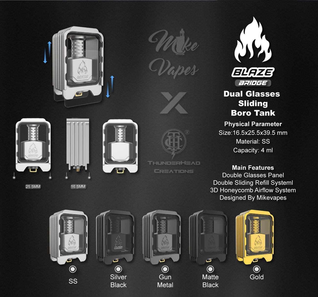 ThunderHead-Creations-Blaze-Bridge-with-Sliding-Tank-Dual-Glass-Parametersjpg - Element Vapor Australia