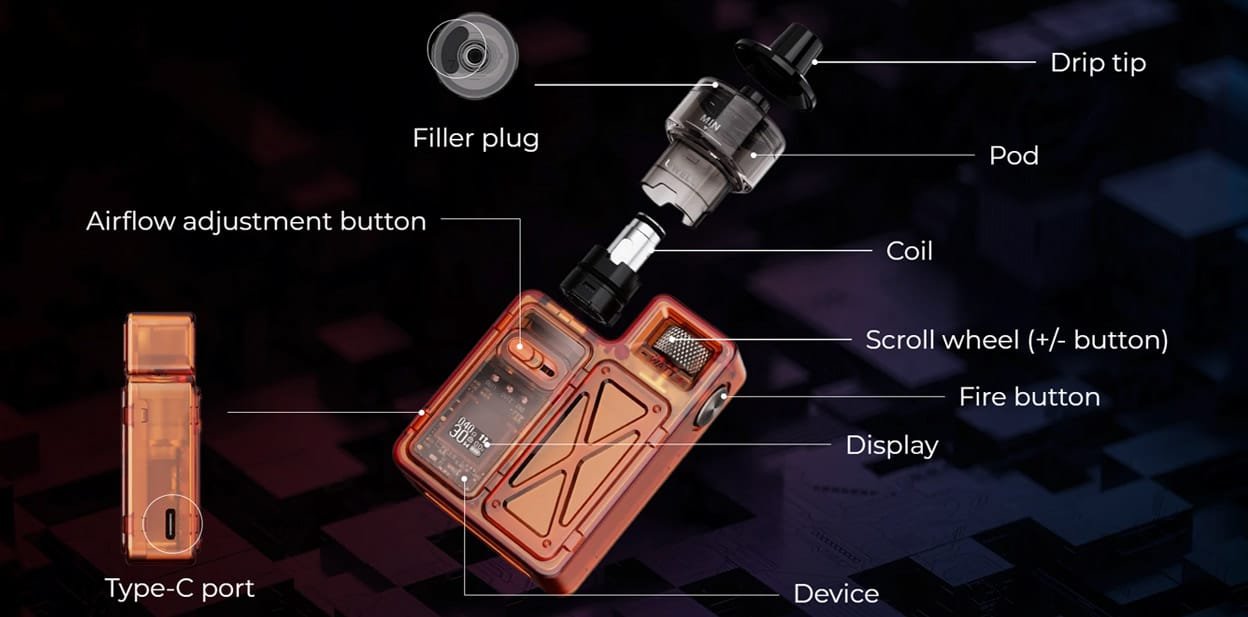Uwell-Crown-M-Pod-Mod-Kit-Partsjpg - Element Vapor Australia