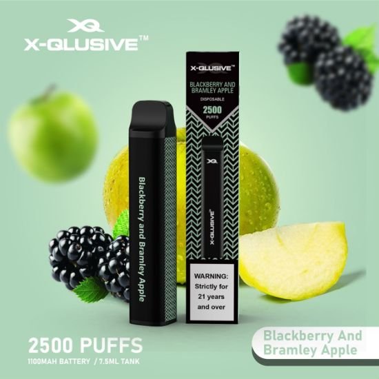 X-QLUSIVE-BLACKBERRY-AND-BRAMLEY-APPLE--2500-PUFFSjpeg - Element Vapor Australia