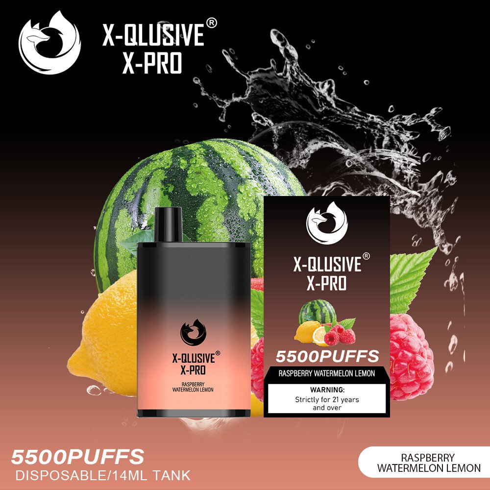 X-QLUSIVE-X-PRO-RASPBERRY-WATERMELON-LEMON--5500-PUFFSjpg - Element Vapor Australia